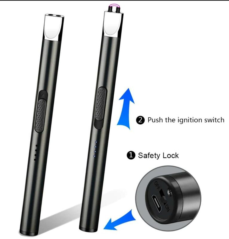 1PCS Windproof USB Rechargeable Metal Arc Lighter , Suitable for Candles, Gas Stoves, Outdoor Kitchens, Barbecues, Camping - 170Mah Battery, Home Gadgets, Ideal for Valentine'S Day and New Year'S Gifts